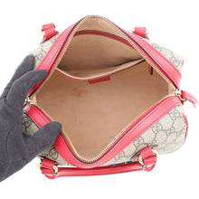 将图像加载到图库查看器中,GUCCI GG Supreme Small Boston 2WAY Bag Beige/Red409529 GG Supreme Leather