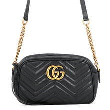将图像加载到图库查看器中,GUCCI GG Marmont Small Shoulder Bag Black447632 Leather