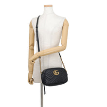 将图像加载到图库查看器中,GUCCI GG Marmont Small Shoulder Bag Black447632 Leather