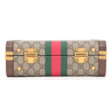 将图像加载到图库查看器中,GUCCI Savoy Beauty Case 2-Way Bag Beige/Brown/Green633587 GG Supreme Leather