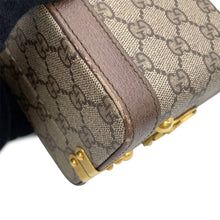 将图像加载到图库查看器中,GUCCI Savoy Beauty Case 2-Way Bag Beige/Brown/Green633587 GG Supreme Leather