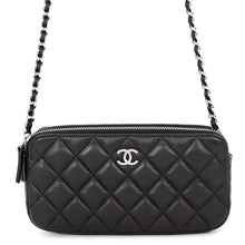 Load image into Gallery viewer, CHANEL Matelasse Double Zip Chain Wallet BlackA82527 Lambskin