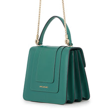 Load image into Gallery viewer, BVLGARI Serpenti Forever Top Handle Emerald Green39778 Calf Leather
