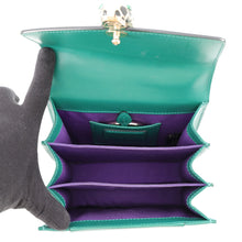 Load image into Gallery viewer, BVLGARI Serpenti Forever Top Handle Emerald Green39778 Calf Leather
