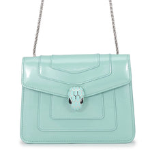 Load image into Gallery viewer, BVLGARI Serpenti Forever Shoulder Bag Aquamarine34560 Patent Leather Size Small