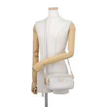 Load image into Gallery viewer, PRADA Triangle Logo Camera Bag WhiteBT1010 Saffiano LeatherLeather