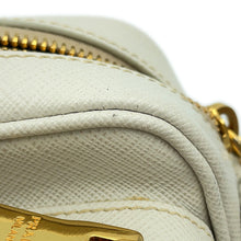 Load image into Gallery viewer, PRADA Triangle Logo Camera Bag WhiteBT1010 Saffiano LeatherLeather