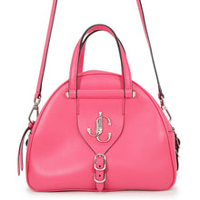 将图像加载到图库查看器中,JIMMY CHOO Varenne Bowling Bag Pink Leather Size Small