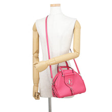 将图像加载到图库查看器中,JIMMY CHOO Varenne Bowling Bag Pink Leather Size Small