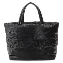 Load image into Gallery viewer, SAINT LAURENT PARIS Wide Puffer Logo Tote Bag Black756269 Nylon