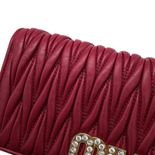 将图像加载到图库查看器中,MIUMIU Matelassé Crystal Chain Wallet Red5DH029 Leather