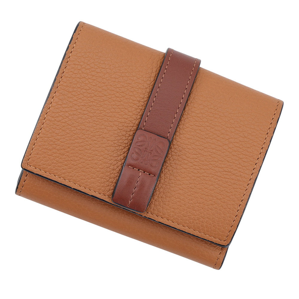 タツゴロウ LOEWE Trifold wallet BrownC660TR2X03 Soft Grained Calf Leather
