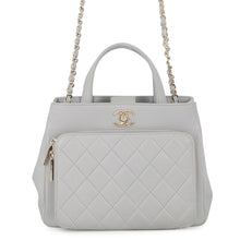 Load image into Gallery viewer, CHANEL Matelasse Business Affinity 2-Way Handbag GrayA93795 Caviar Leather