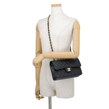 Load image into Gallery viewer, CHANEL Matelasse W Flap ChainShoulder Bag BlackA01113 Caviar Leather Size 23