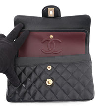 Load image into Gallery viewer, CHANEL Matelasse W Flap ChainShoulder Bag BlackA01113 Caviar Leather Size 23