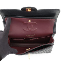 Load image into Gallery viewer, CHANEL Matelasse W Flap ChainShoulder Bag BlackA01113 Caviar Leather Size 23
