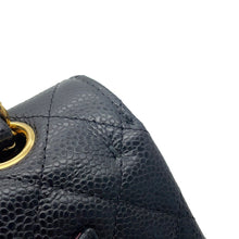Load image into Gallery viewer, CHANEL Matelasse W Flap ChainShoulder Bag BlackA01113 Caviar Leather Size 23