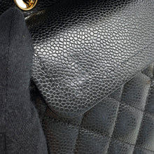 Load image into Gallery viewer, CHANEL Matelasse W Flap ChainShoulder Bag BlackA01113 Caviar Leather Size 23