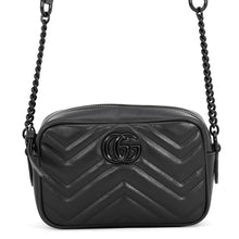 将图像加载到图库查看器中,GUCCI GG Marmont Black634936 Leather Size Mini
