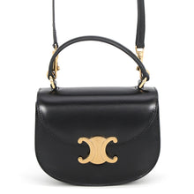 Load image into Gallery viewer, CELINE Triomphe Bezas Claire Black10L063 Calf Leather Size Mini