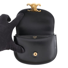 Load image into Gallery viewer, CELINE Triomphe Bezas Claire Black10L063 Calf Leather Size Mini