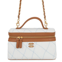 Load image into Gallery viewer, CHANEL Vanity ChainShoulder Light Blue/BrownAP5164 Washed denim leather