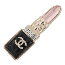 Load image into Gallery viewer, CHANEL Lipstick motif brooch Black/PinkAB7677 Metal Rhinestone