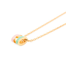 Load image into Gallery viewer, HERMES Pop Ash Necklace Rocabar Malabar Size Mini Vert/Rose Lacquer Gold Plated