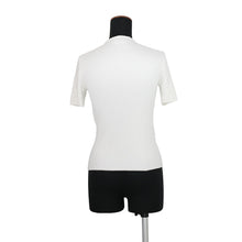 将图像加载到图库查看器中,CHANEL CC Logo Short Sleeve Knit Size 36 WhiteP73589 K10565 Cotton100%