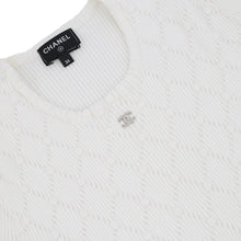 将图像加载到图库查看器中,CHANEL CC Logo Short Sleeve Knit Size 36 WhiteP73589 K10565 Cotton100%