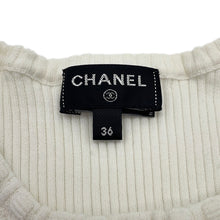 将图像加载到图库查看器中,CHANEL CC Logo Short Sleeve Knit Size 36 WhiteP73589 K10565 Cotton100%