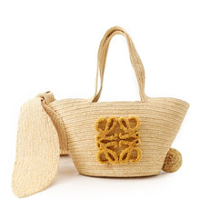 Load image into Gallery viewer, LOEWE Anagram Bunny Basket Natural/YellowA223S17X01 Raffia Leather