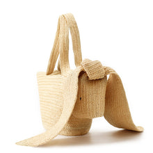 Load image into Gallery viewer, LOEWE Anagram Bunny Basket Natural/YellowA223S17X01 Raffia Leather