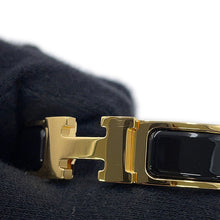 Load image into Gallery viewer, HERMES ClicH Bangle Size PM Black Gold Plated Enamel