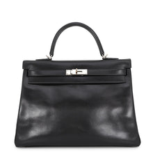 Load image into Gallery viewer, HERMES Kelly Retourne Black Box Calf Leather Size 35