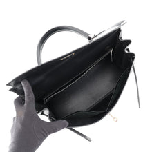 Load image into Gallery viewer, HERMES Kelly Retourne Black Box Calf Leather Size 35