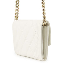 Load image into Gallery viewer, CHANEL Boy Onel Chain Compact Wallet WhiteAP2206 Caviar Leather