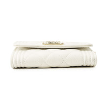Load image into Gallery viewer, CHANEL Boy Onel Chain Compact Wallet WhiteAP2206 Caviar Leather