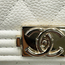 Load image into Gallery viewer, CHANEL Boy Onel Chain Compact Wallet WhiteAP2206 Caviar Leather