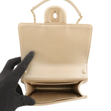Load image into Gallery viewer, CHANEL Square-shaped Matelasse Chain Shoulder Bag Champagne Gold Lambskin