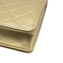 Load image into Gallery viewer, CHANEL Square-shaped Matelasse Chain Shoulder Bag Champagne Gold Lambskin