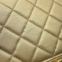 Load image into Gallery viewer, CHANEL Square-shaped Matelasse Chain Shoulder Bag Champagne Gold Lambskin