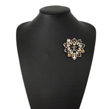 Load image into Gallery viewer, CHANEL CC Logo Color Stone Brooch Champagne Gold Gold Plated Rhinestone Faux Pearl Color Stone
