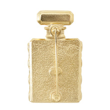 Load image into Gallery viewer, CHANEL CC Logo Perfume Bottle Motif Brooch Gold Gold Plated Rhinestone Faux Pearl