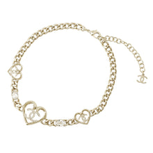 Load image into Gallery viewer, CHANEL CC logo / Heart choker GoldABA081-B10034-NM079 Gold Plated Rhinestone