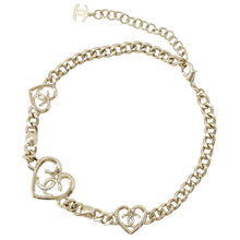 Load image into Gallery viewer, CHANEL CC logo / Heart choker GoldABA081-B10034-NM079 Gold Plated Rhinestone