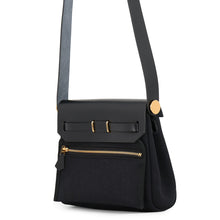 将图像加载到图库查看器中,HERMES Herbag zip Black Toile H Vache Hunter Leather Size Mini