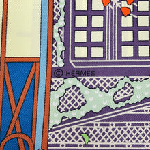 Load image into Gallery viewer, HERMES Carre Objet de Curioside Size 90 Blue/Vert/Rose Silk100%