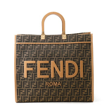 Load image into Gallery viewer, FENDI Sunshine Zucca Tote Bag Brown8BH372 Canvas Leather Size Large