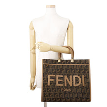 Load image into Gallery viewer, FENDI Sunshine Zucca Tote Bag Brown8BH372 Canvas Leather Size Large